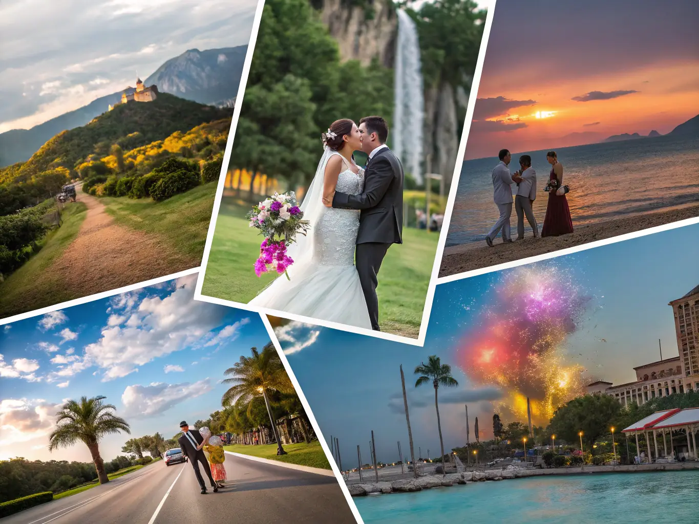 A collection of beautifully edited photographs showcasing a range of Inse Photography's work, including weddings, portraits, and events.